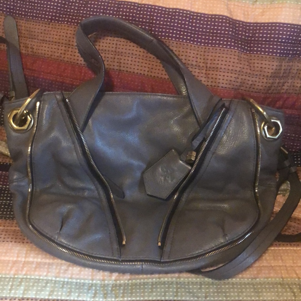 Oryany anthropologie leather gorgeous gray handbag